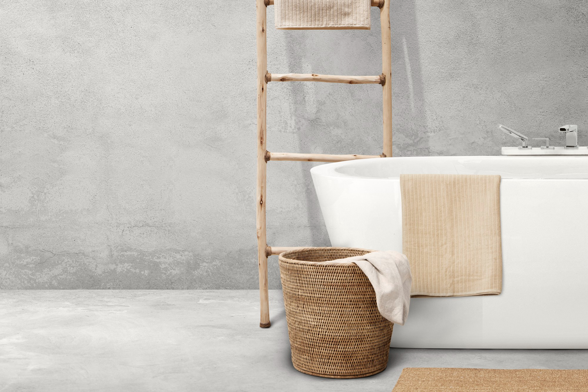 Baños con estética Wabi Sabi