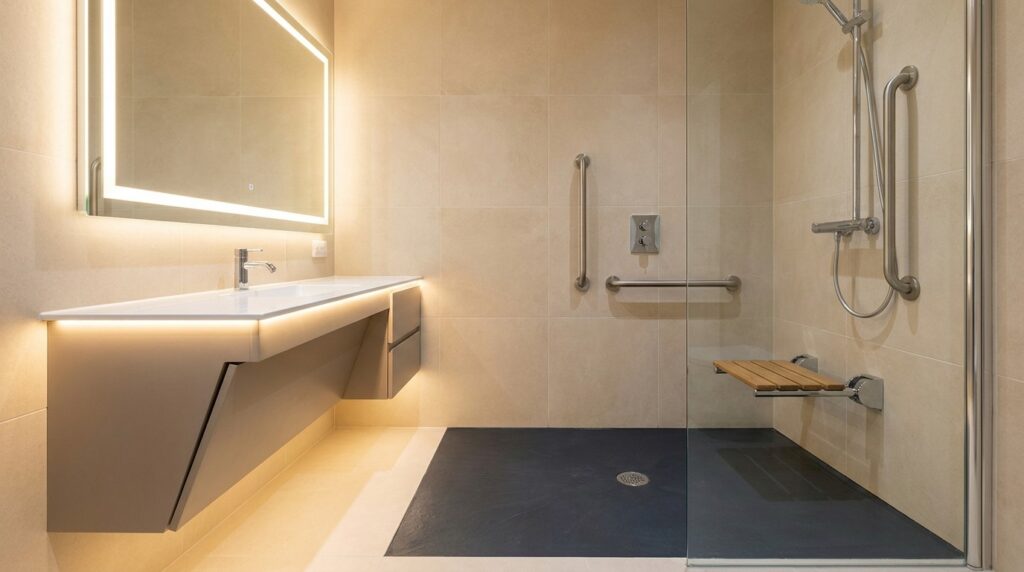 baño completamente adaptado para personas mayores